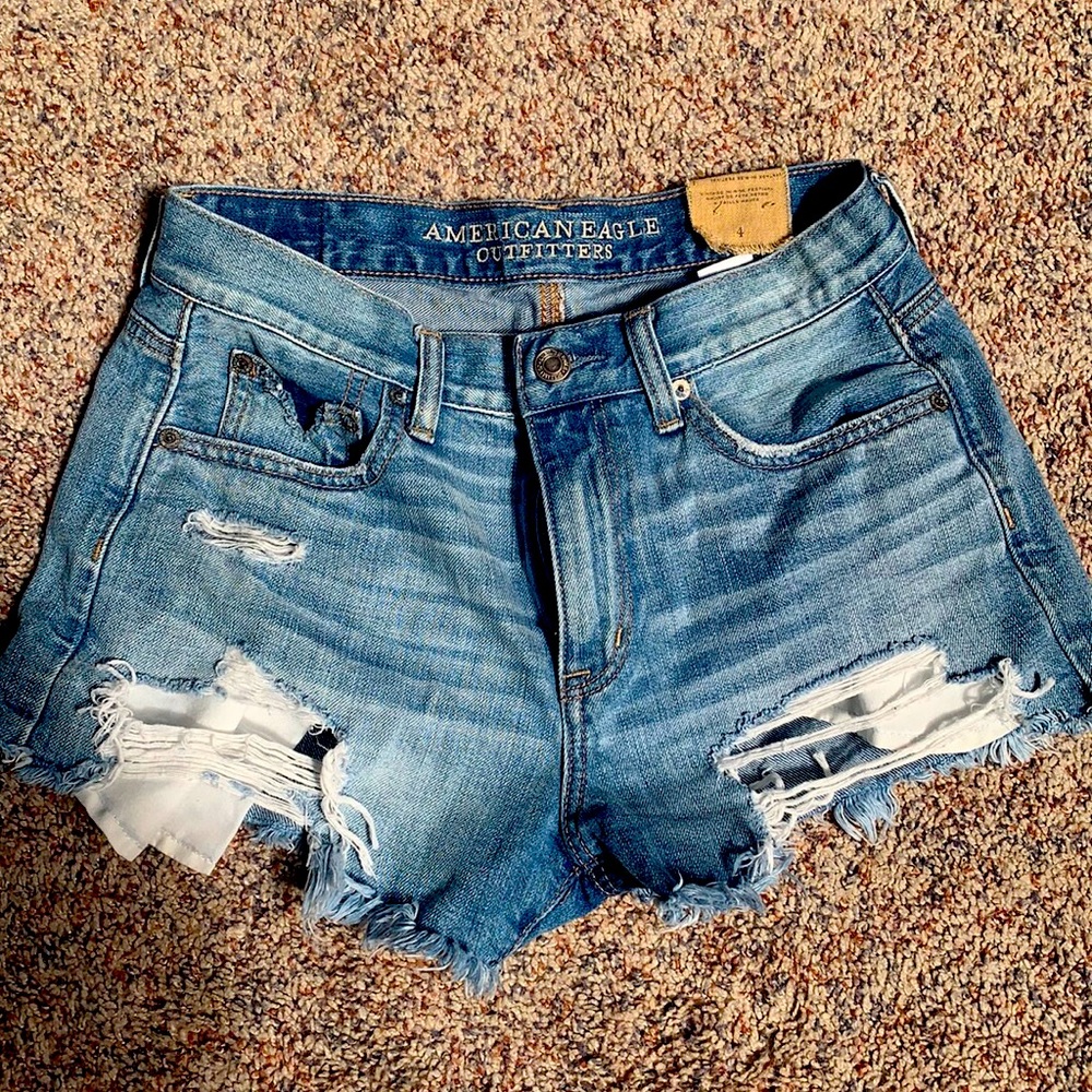American Eagle, ripped jean shorts
